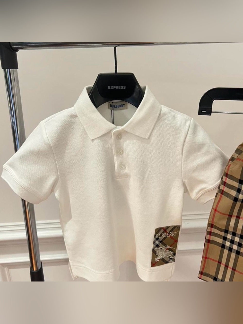 Authentic Burberry Check Label Cotton Polo Shirt & Check Cotton Shorts Boys 4Y - Picture 2 of 6